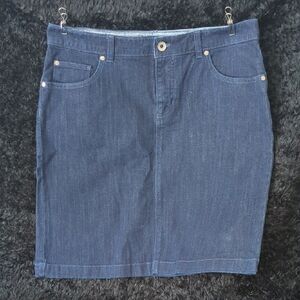 Izod Dark Blue Denim Pencil Skirt